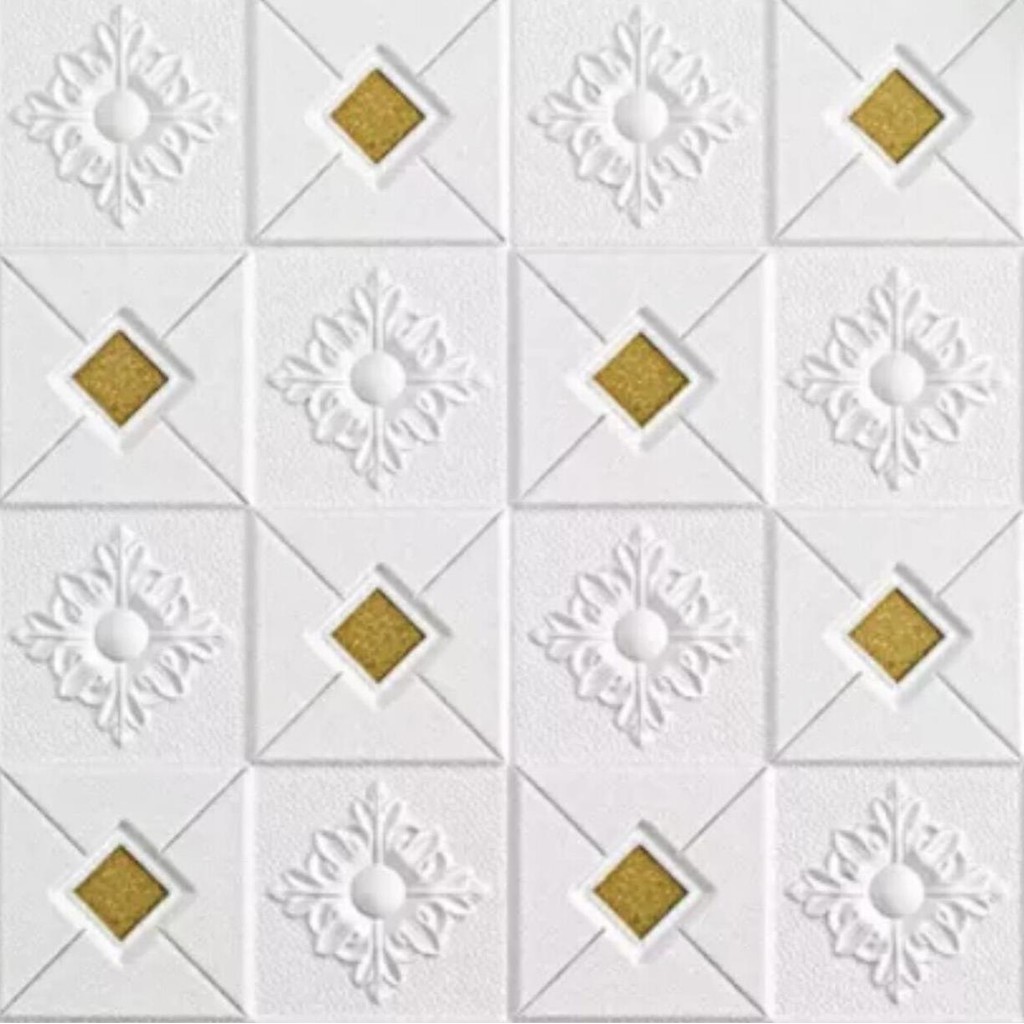 PROMO PAKET 10Lembar Wallpaper dinding 3D Sticker Wallpaper dinding Foam Motif Batik