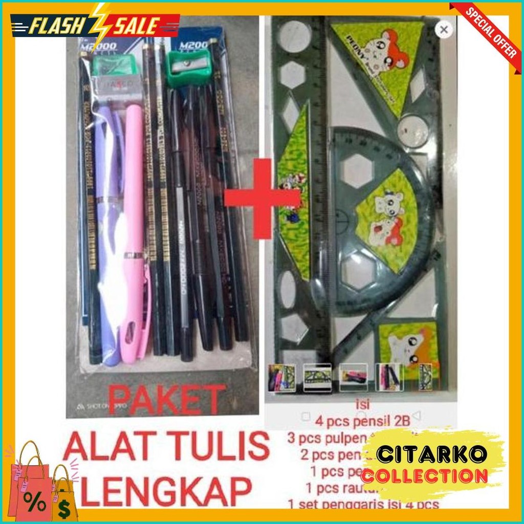 

Paket Alat Tulis Lengkap Murah Isi 15 Macam Alat Tulis Diskon Setengah Harga