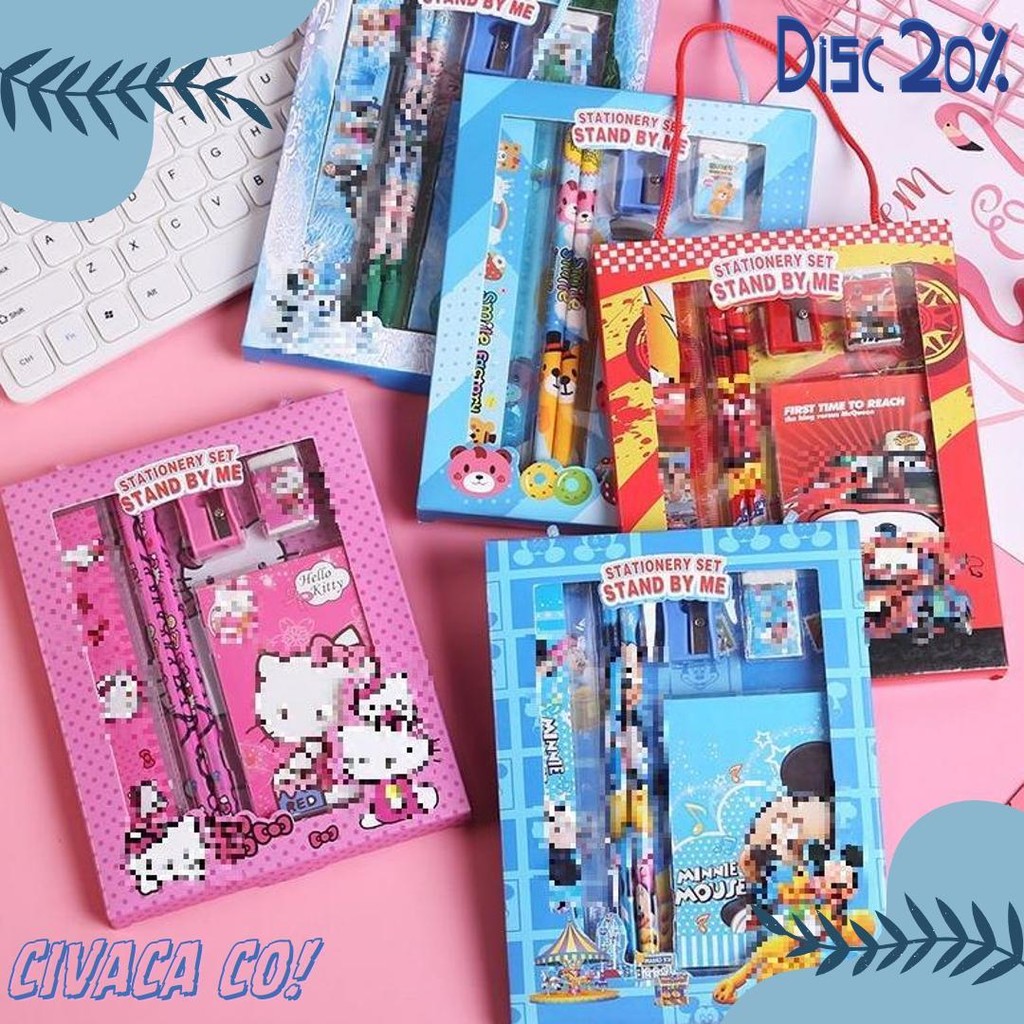 

T&Y Alat Tulis Set 6In1 Stationery Set Lucu Karakter Set Perlengkapan Alat Tulis Sekolah Anak-Anak Tk Terlaris! Produk Ini Banyak Dicari