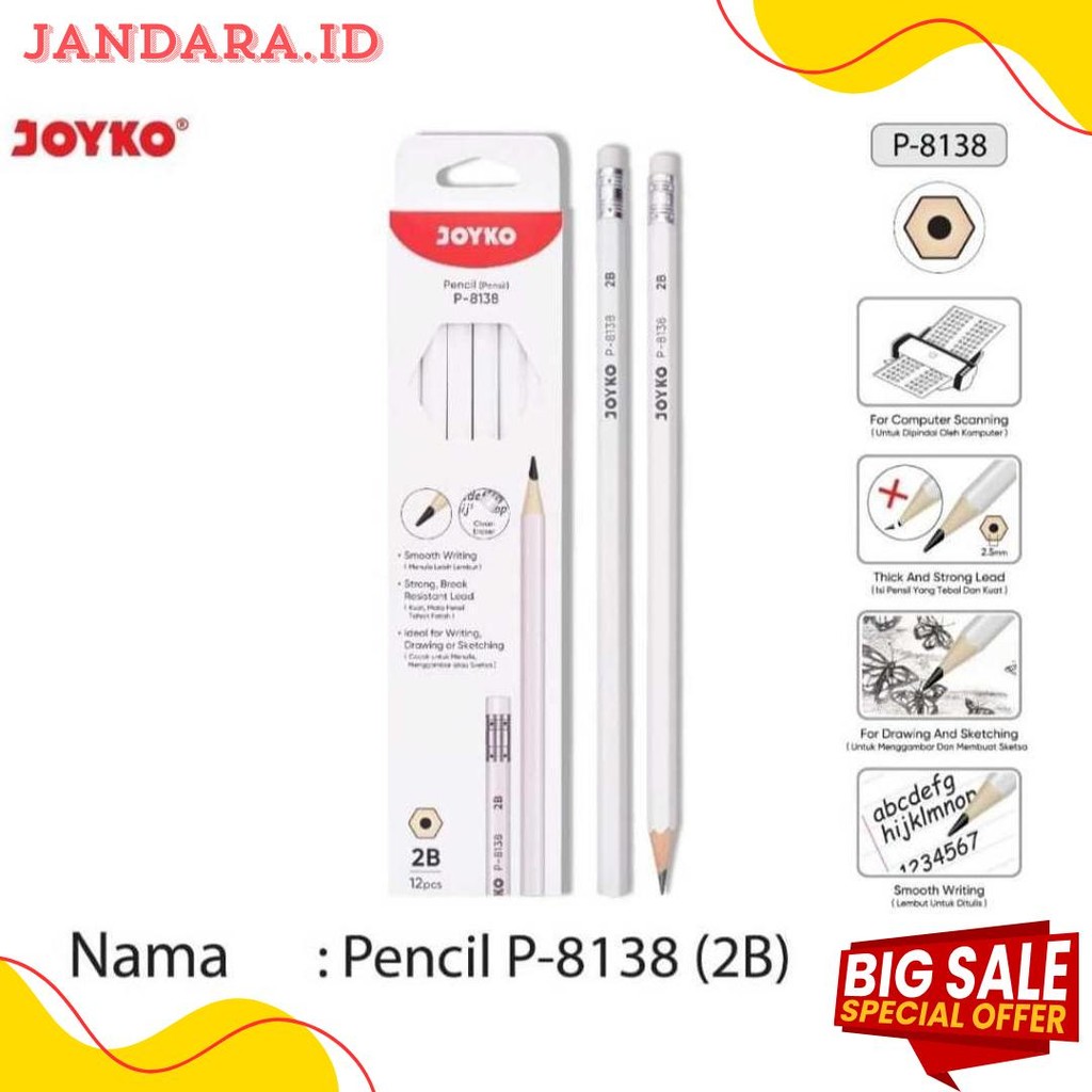 

Pensil 2B Joyko P - 8138 ( 1 Lusin ) Diskon Setengah Harga