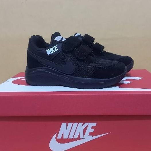 LW Sepatu Sekolah Anak Nike Black Original