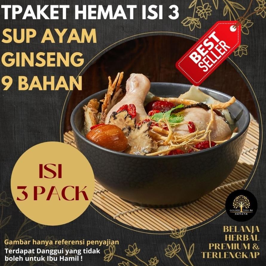 

Paket Hemat 3 Pack Premium Tim Ayam 9 Bahan Sup Ayam Ginseng Fresh Original