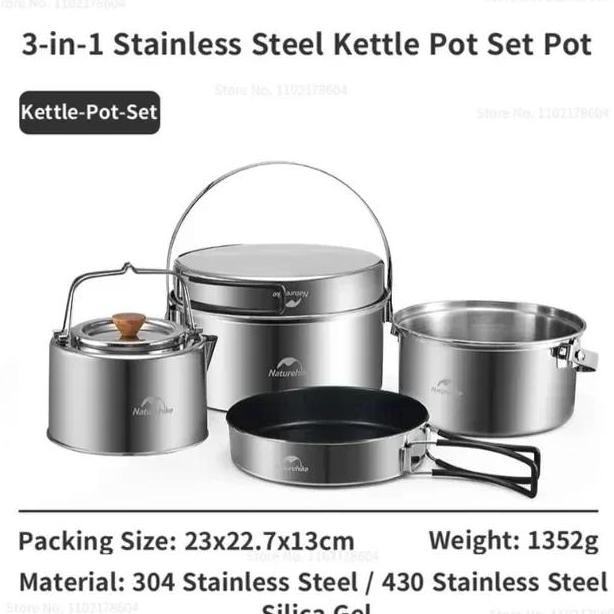 Terbaru Nesting Cooking Set Naturehike Glamping Nature Hike Camping Masak
