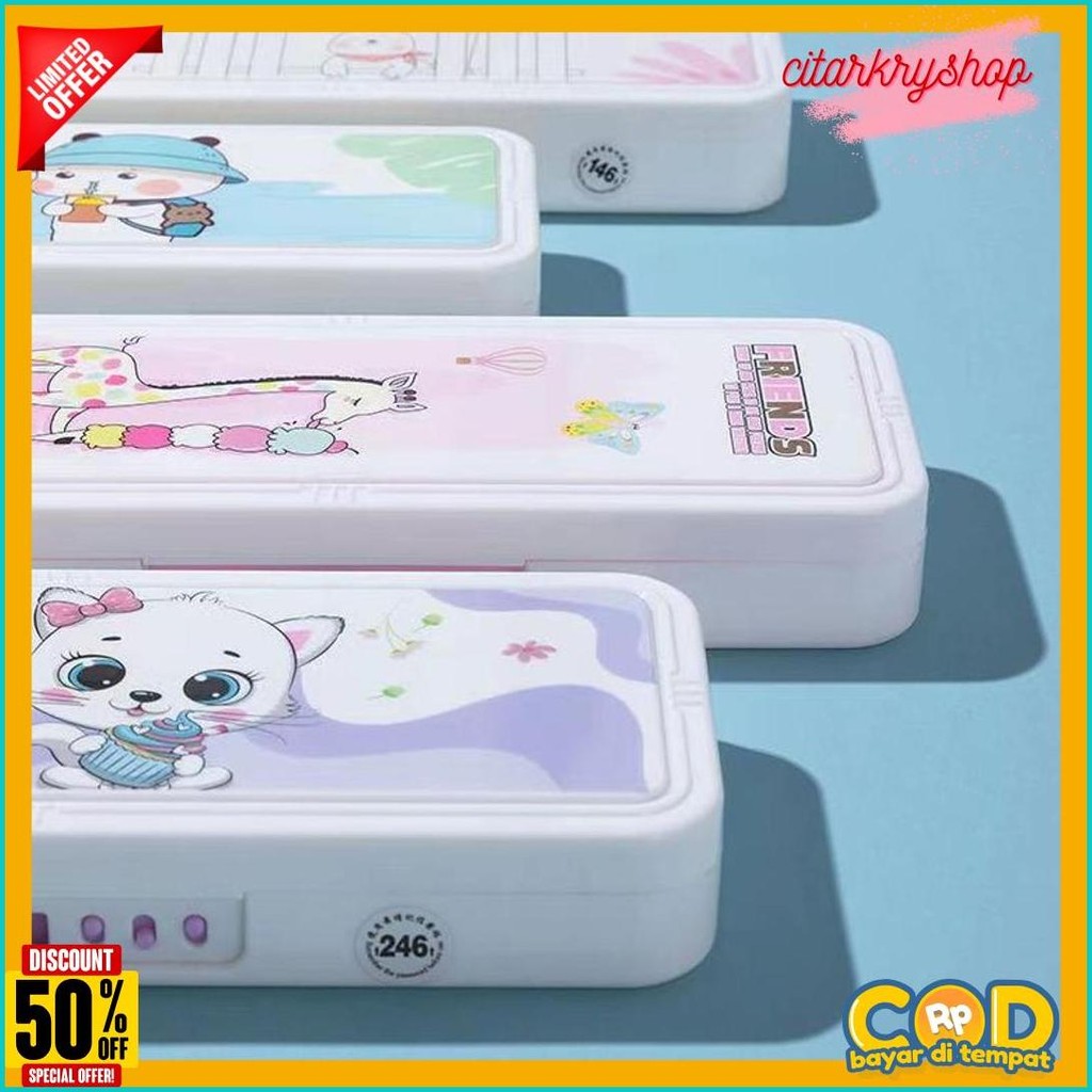 

Tempat Pensil Kata Sandi Dua Lapis/Tempat Pensil Berkapasitas Besar/Tempat Pensil Kata Sandi Anak Diskon