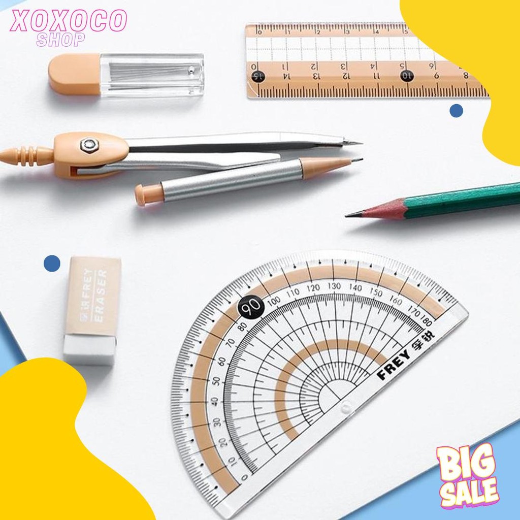 

[Cod] 1 Set 7 Pcs Set Penggaris Set Kompas /Set Matematika /Jangka Set /Compass Set Sekolah Premium Ruler Hadiah Siswa Kotak Besi Diskon Setengah Harga