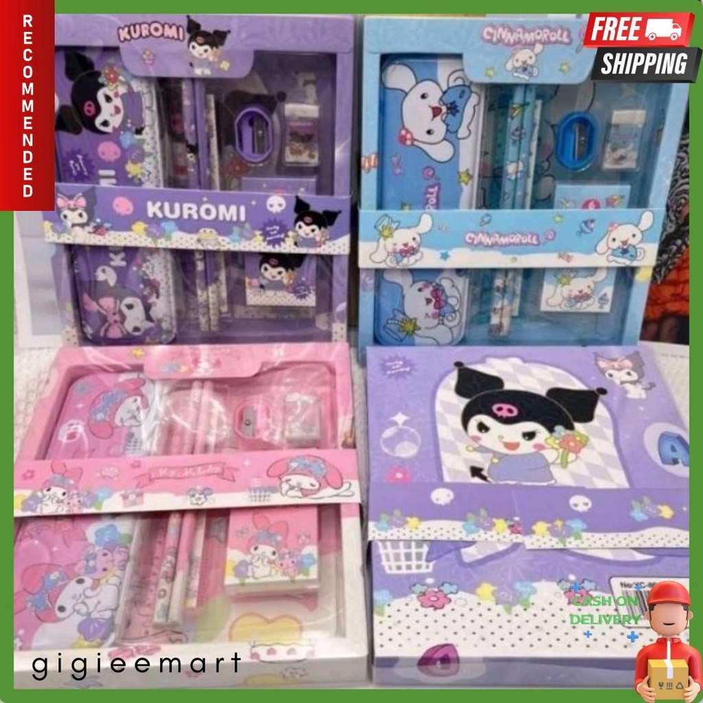 

Alat Tulis Set 6 In 1 Dan 7 In 1 Karakter Kuromi Murah Lucu / Kotak Pensil Anak Set Stationery Untuk Hadiah Anak Sekolah Sanrio Diskon