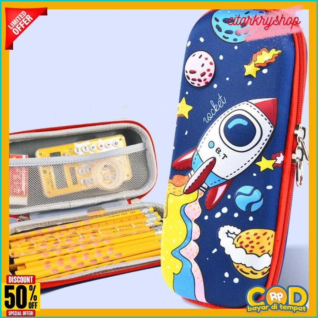 

Kotak Pencil Kartun 3D Timbul/ Tempat Pensil Anak Waterproof/ Kotak Pensil Anak Sekolah Diskon