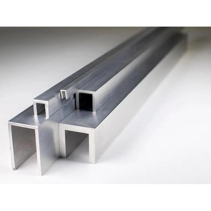 U Channel Aluminium 4 Inch X Tebal. 3.18 Mm - L 10 Cm Per