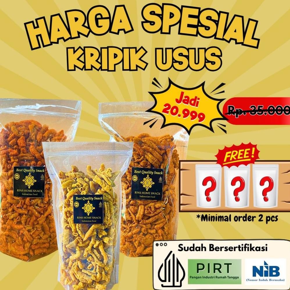 

TERBATAS!! HARGA BANTING KERIPIK USUS KEMASAN 300GR TERMURAH Nugi