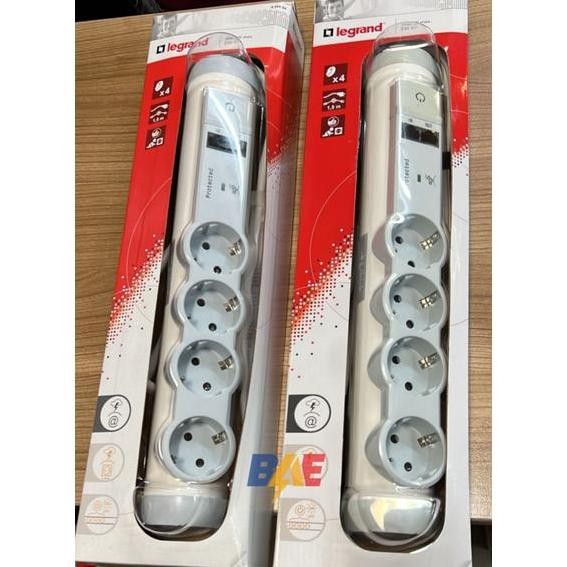 Original Legrand Surge Protector 694664 Stop Kontak 4 Lubang + Lan Rj45