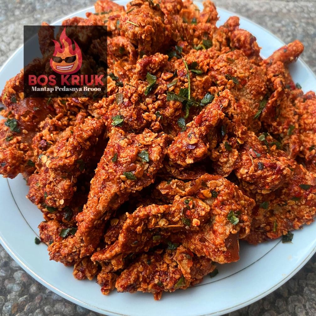 

Kripik Kulit ayam Crispy 500 Gram / 1/2 KG kulit ayam krispi / krispy Aroma Daun Jeruk Nugi
