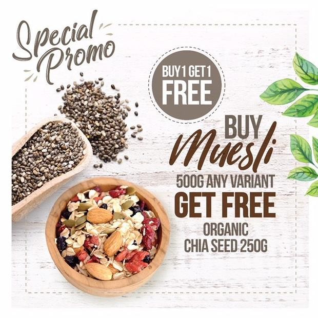 

Buy 1 Get 1 Free, Buy Muesli Get Free Organic Chia Seed 250gr Nugi