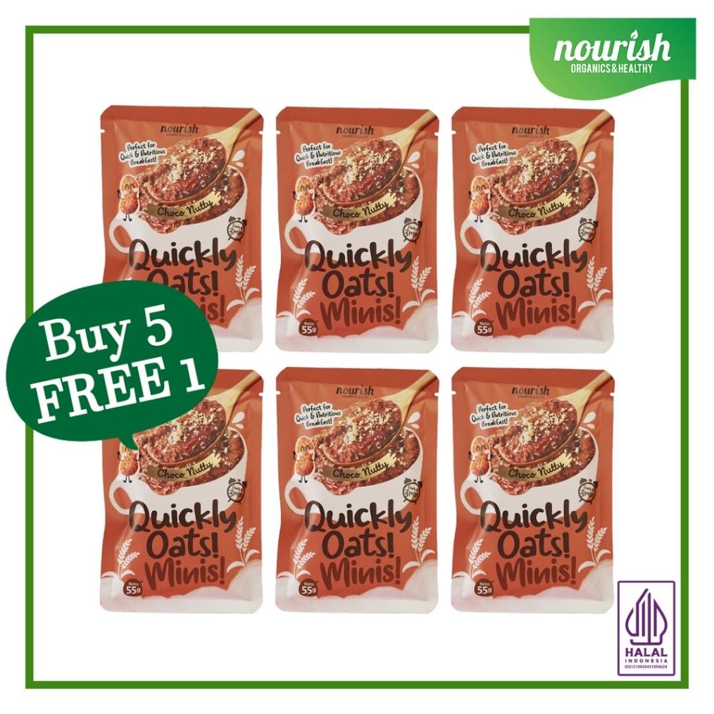 

BUY 5 GET 1 FREE Quickly Oats! Minis! Instant Oatmeal Choco Nutty Nugi