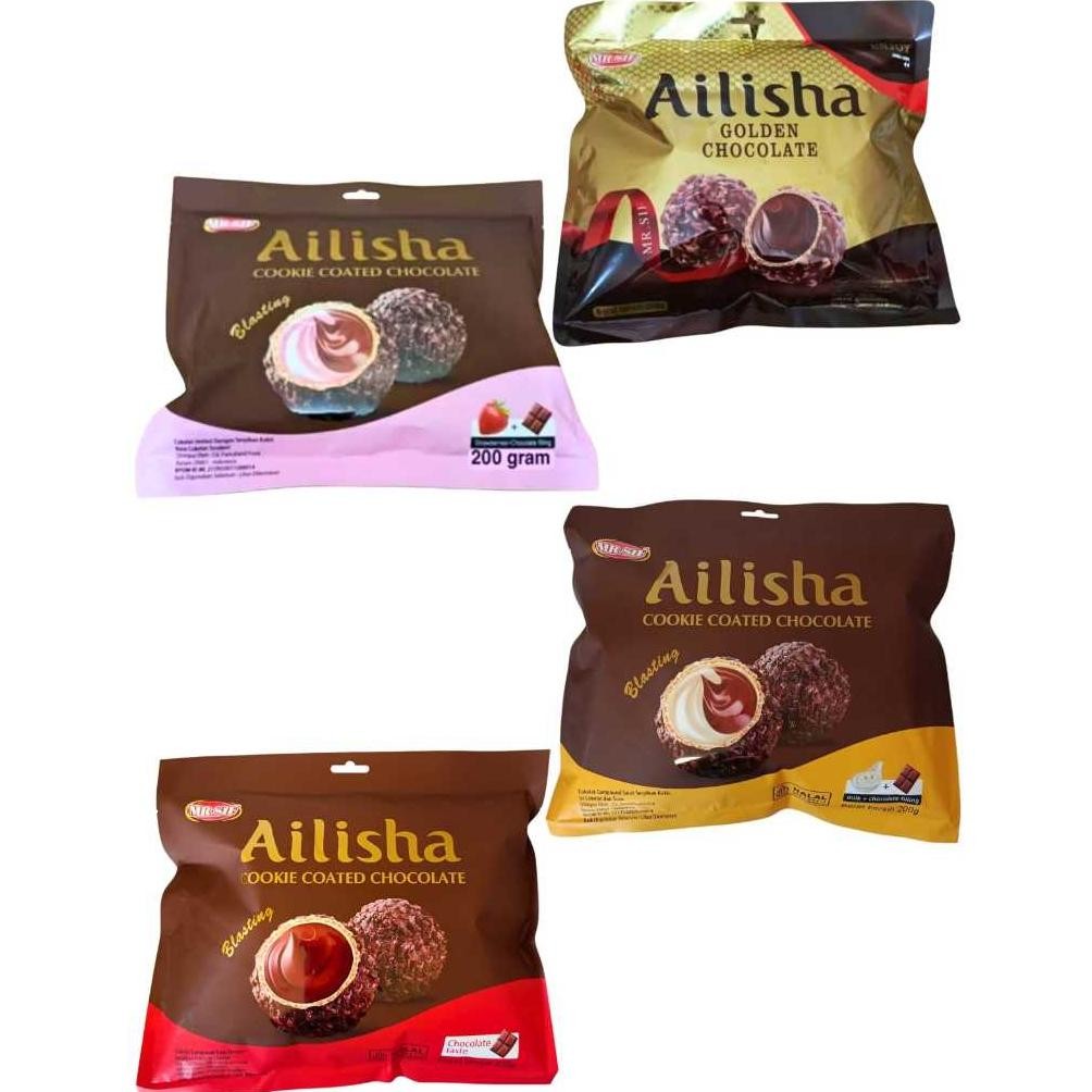 

MR.SIF AILISHA Golden Chocolate 200g Cookie Coated Chocolate 200g Nugi