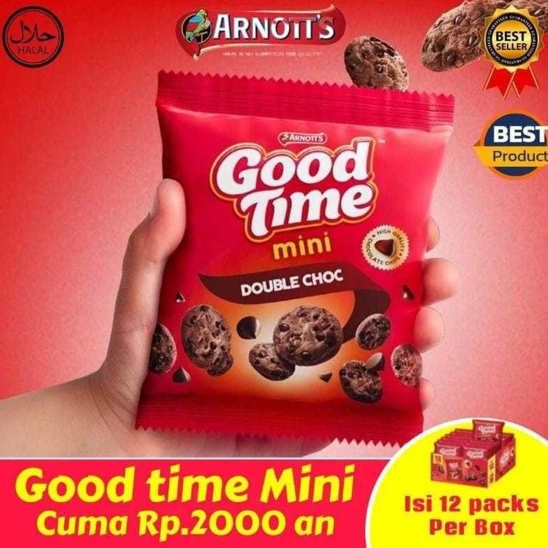 

Mini Good Time Double Choc | Isi 12 Pack @ 18 Gr | Arnotts Nugi