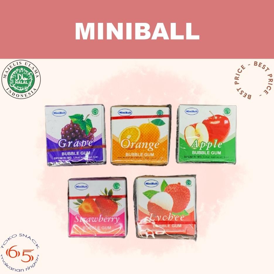 

Miniball bubble gum 100. Permen karet. PAK Nugi