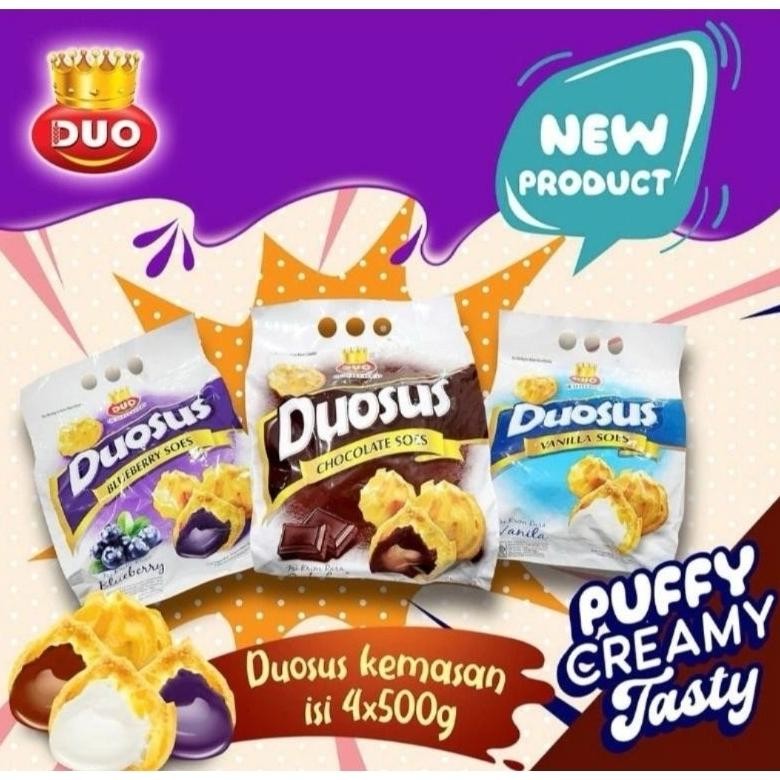 

DUO SUS 500GR SOES KERING ISI COKLAT VANILLA BLUEBERRY Nugi