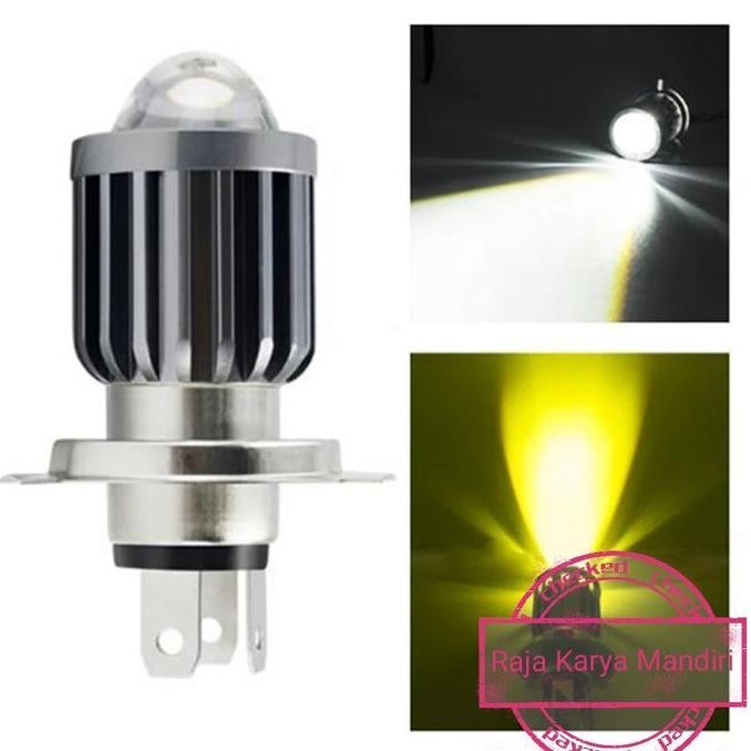 Sale Lampu Depan Utama Kabut Led H4 Lensa Dua Warna Untuk Motor Mobil