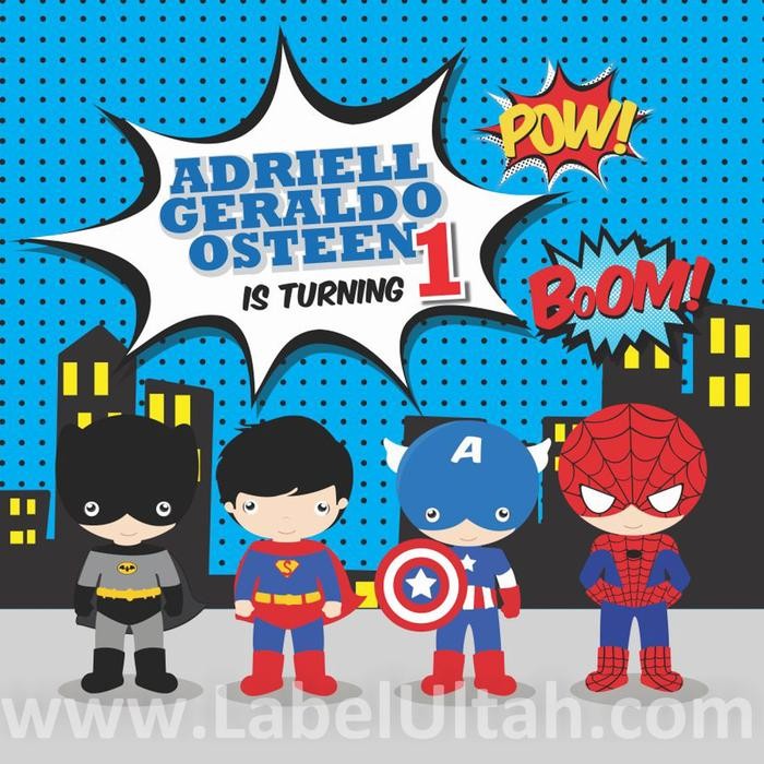 Backdrop / Banner / Spanduk Ulang Tahun Ultah Anak Superhero Avenger