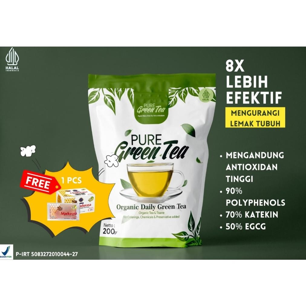 

Teh hijau Camelia Sinensis Pure organik premium teh kesehatan 200gram(free madu 1pcs) Nugi