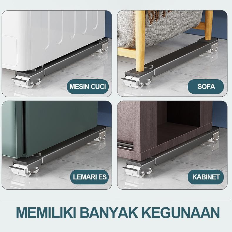 Diskon Gagalu Roda Lemari Portable/Dudukan Kulkas/ Roda Kulkas 2 Pintu/ Tatakan Mesin Cuci/Kaki Kulk