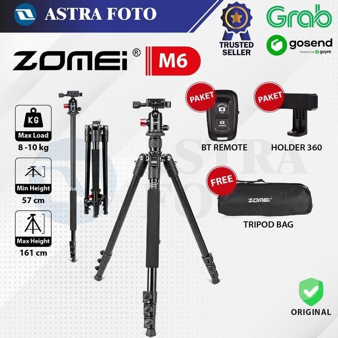 Diskon Zomei M6 Tripod DSLR Kamera Travel Video Photography Shooting Portable