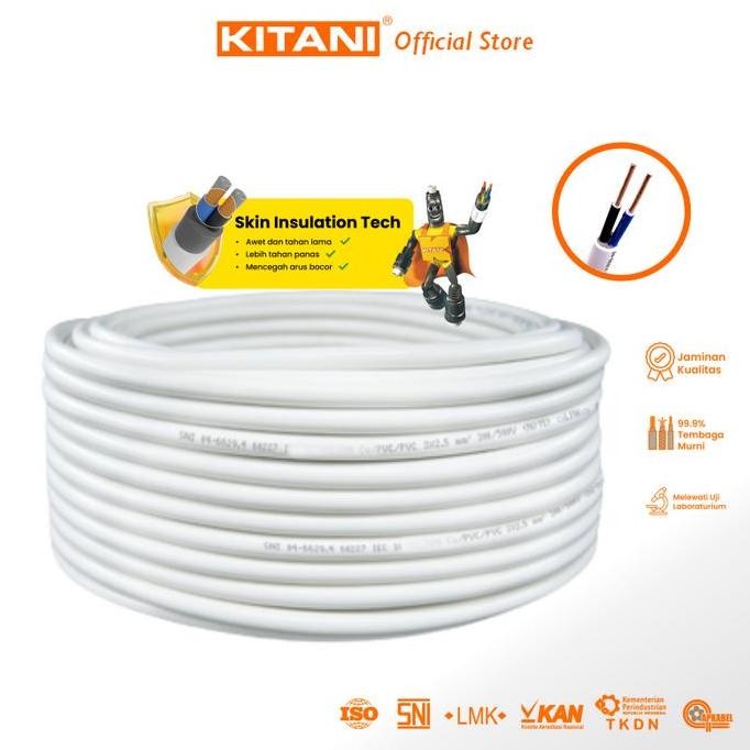 KITANI - NYM 2x1.5 mm - 50 Meter - Kabel Tembaga Kawat