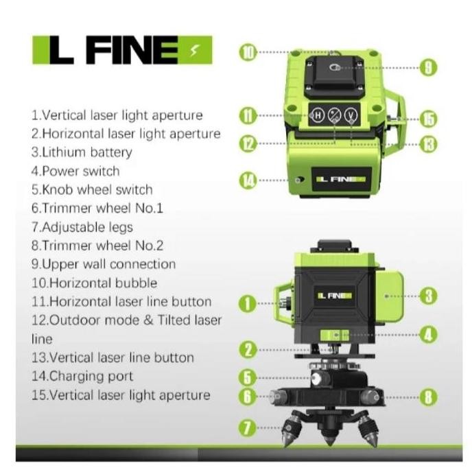 Laser Level 16 Line Hilda Self Leveling Laser 4D