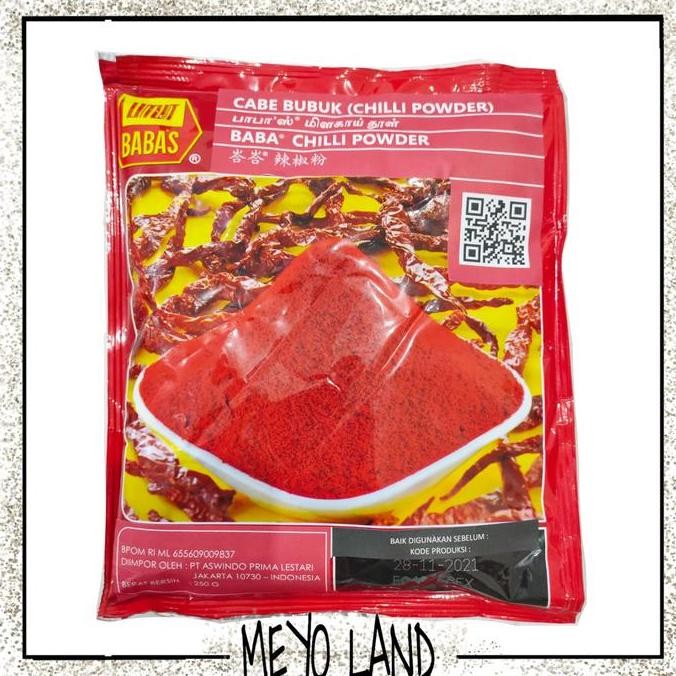 

Baba's Bubuk Cabai Cabe Babas Chili Powder Malaysia 250gr Bubuk 250 gr
