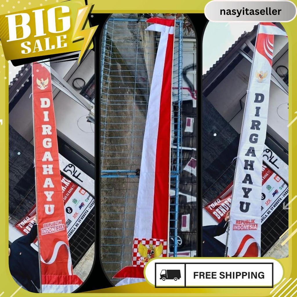 Umbul Umbul 4Meter Garuda / Umbul Merah Putih Dirgahayu 6.6