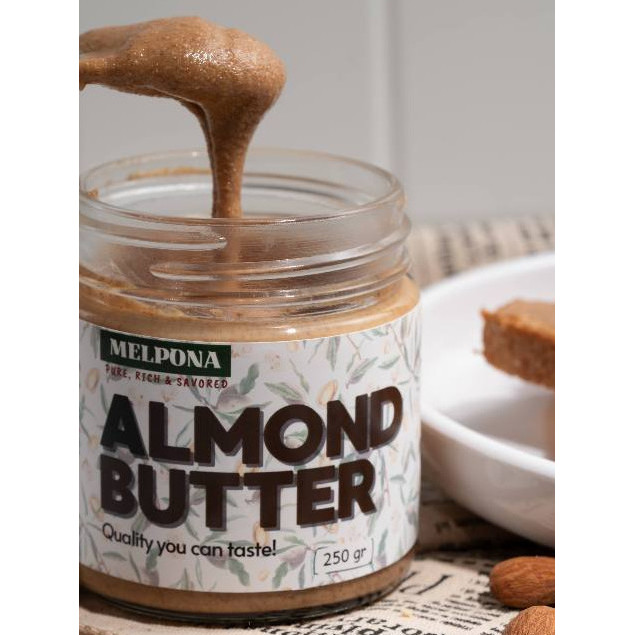 

New Melpona Organic Almond Butter ( Sweet / Unsweetened ) / Selai Almond Organik / Organic Almond Peanut Butter / Selai Kacang Almond Organik / Olesan Almond Roti 250Gr Terlaris