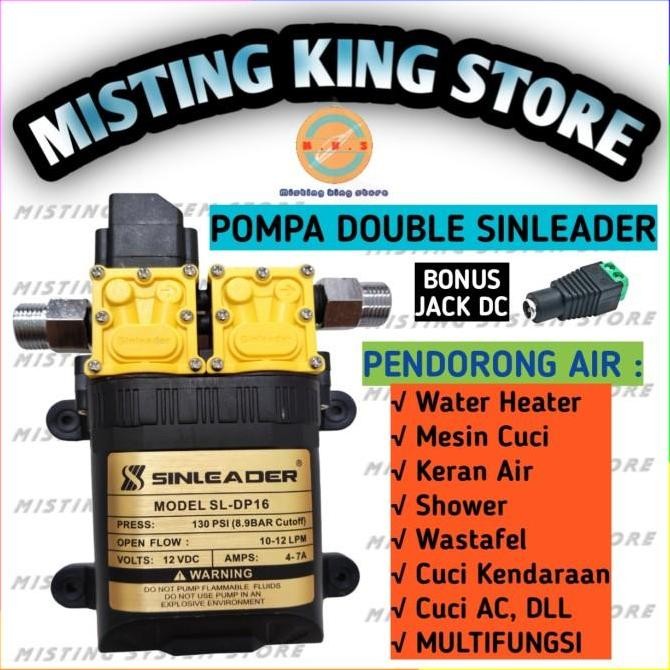 Double Pump Dc 12V Pompa Air Booster Water Heater Shower Mesin Cuci