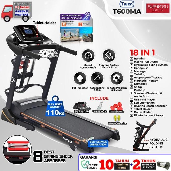 BEBAS ONGKIR - TWEN T600M, T600MA,T680MA, T680M, T680MT, T690M, T690M Treadmill Elektrik Listrik Mul