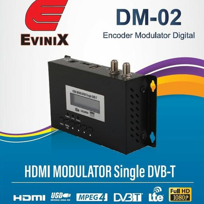 TERBARU - Modulator Digital HD Evinix DM-02 / Modulator RF Digital DVBT