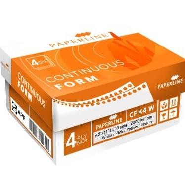 

TERBARU - [ DUS ] Kertas Continuous Form 4 Ply 9,5x11 - Paperline CF K4 W