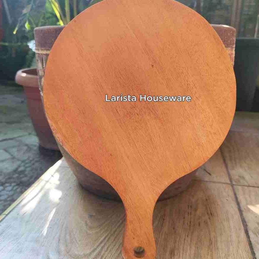 Talenan Bulat Tenis Gagang Kayu Mahoni Talenan Kayu Bulat Talenan Kayu Gagang Talenan Pizza
