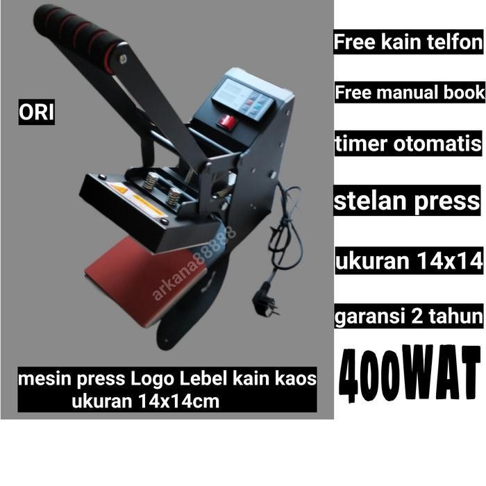 

Mesin Press Kaos Label Logo Ukuran 14 Cm X 14Cm 400Wat Original Dan Terpercaya
