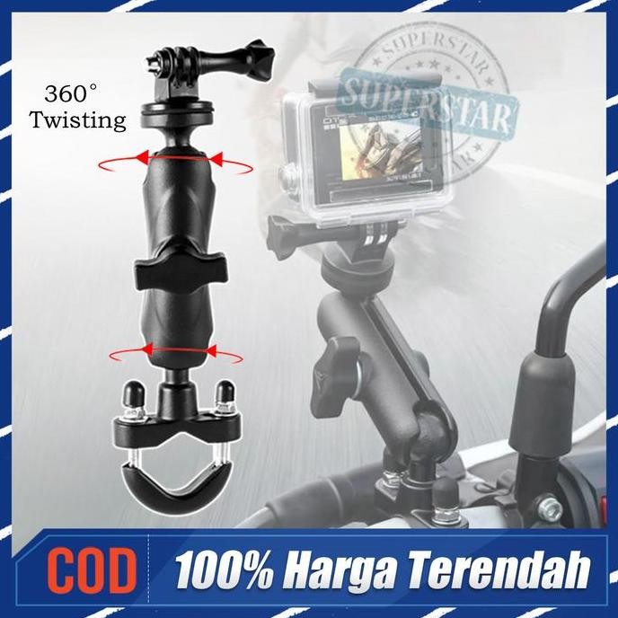 TERBARU Holder Kamera Motor Camera 360 Spion Breket Gopro Spion Stang PROMO