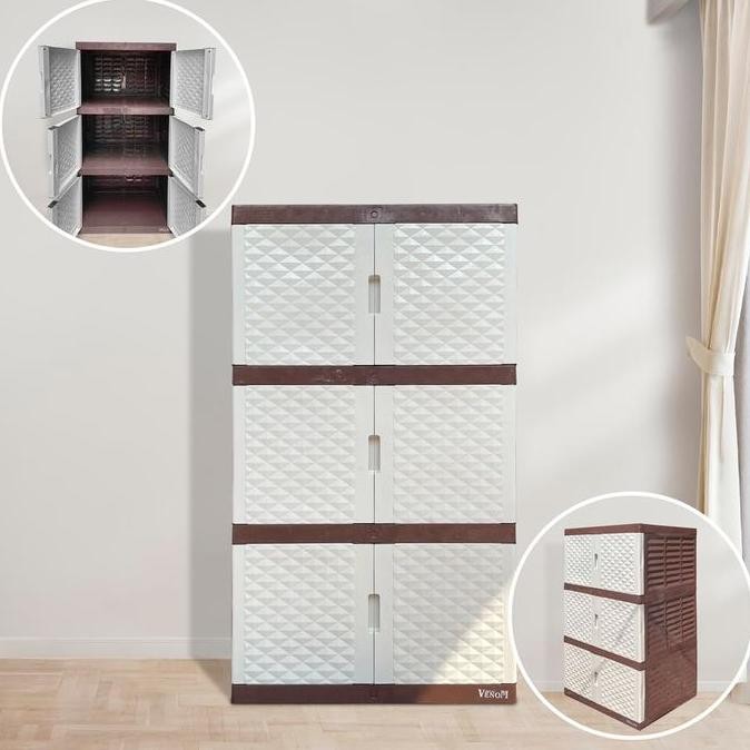 Stok Sj Tabita Lemari Plastik Susun 3  Susun 4 Jumbo Venom Minimalis Furniture Pintu Temmpat Baju Pr