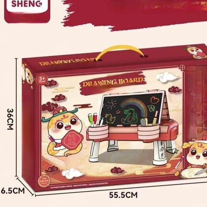 

[IM] Mainan Meja Papan Tulis Dua Sisi Set Lengkap Alat Tulis Dan Penghapus / Two Side Drawing Board
