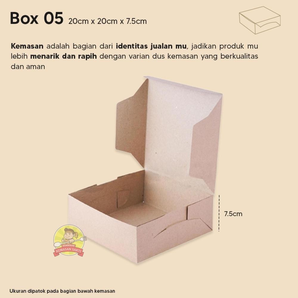 

Dus Nasi 20 x 20 LAMINASI / Box Kraft / Kotak Makan Take Away / Box Window Nugi