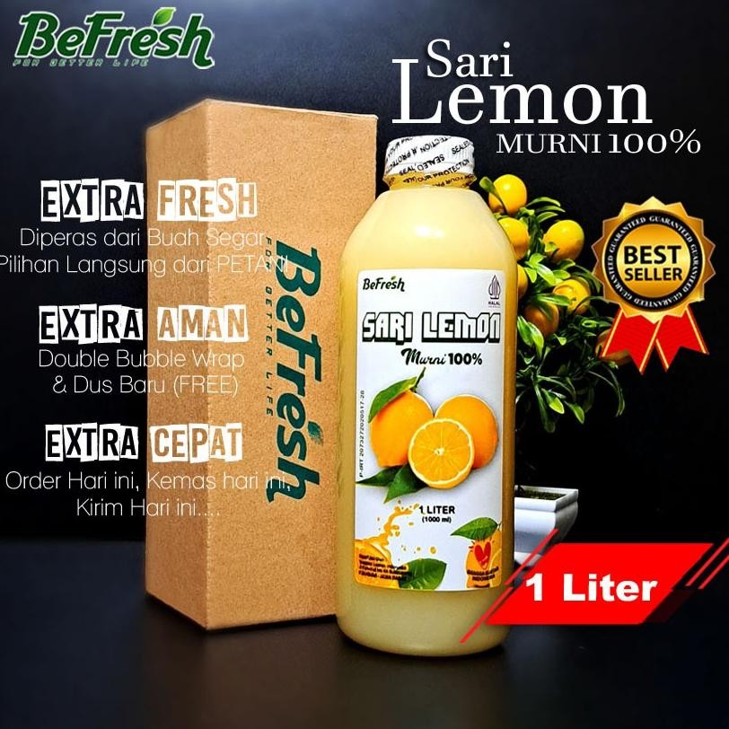 

BeFresh - Sari Lemon Murni 1 Liter - Lemon Diet dan detox - Asli Perasan Jeruk Lemon 100% Alami - Halal dan BPOM Nugi