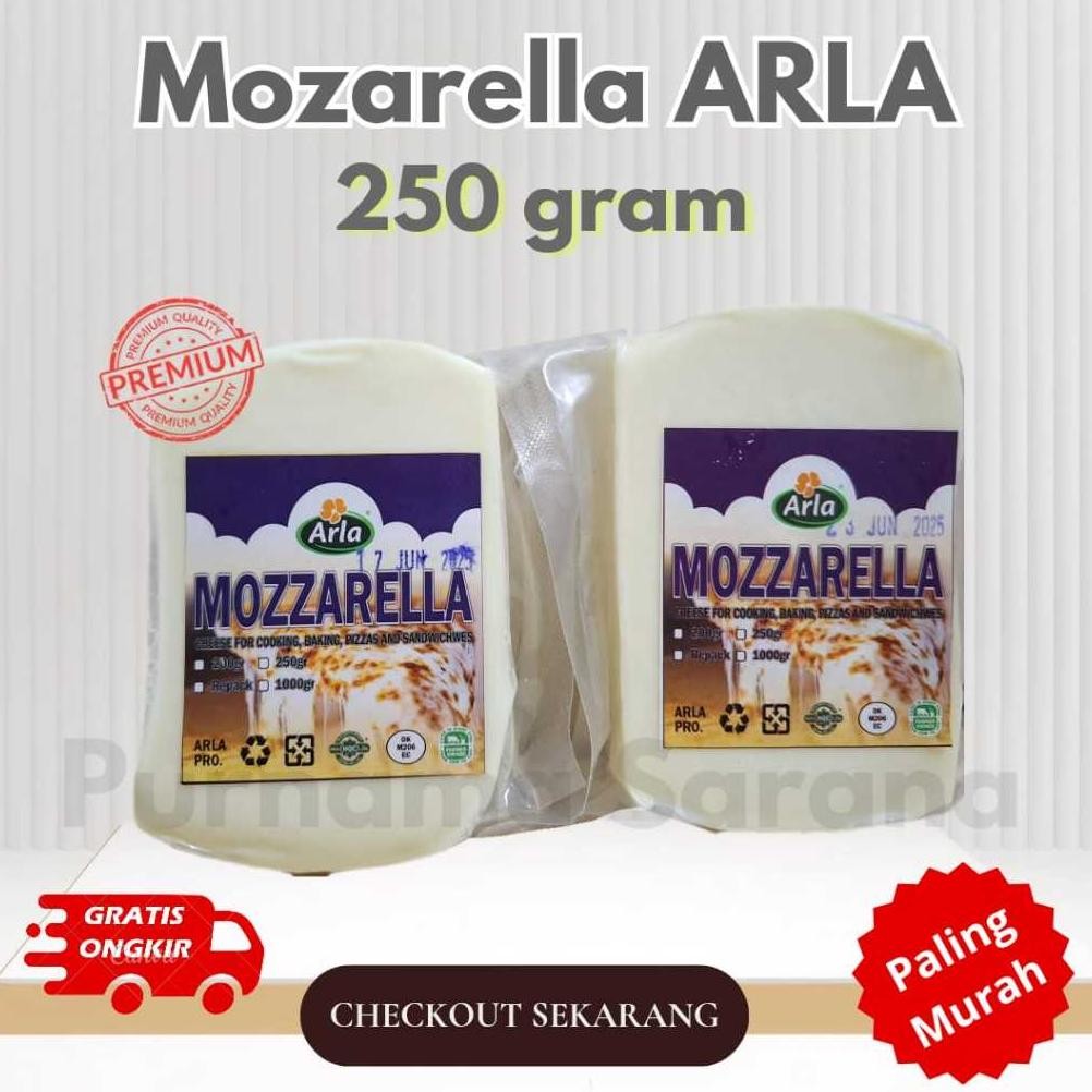 

Keju Mozarella Arla 250 Gr Keju Lumer Mulur Pizza Topping Cheese Mozarella Nugi