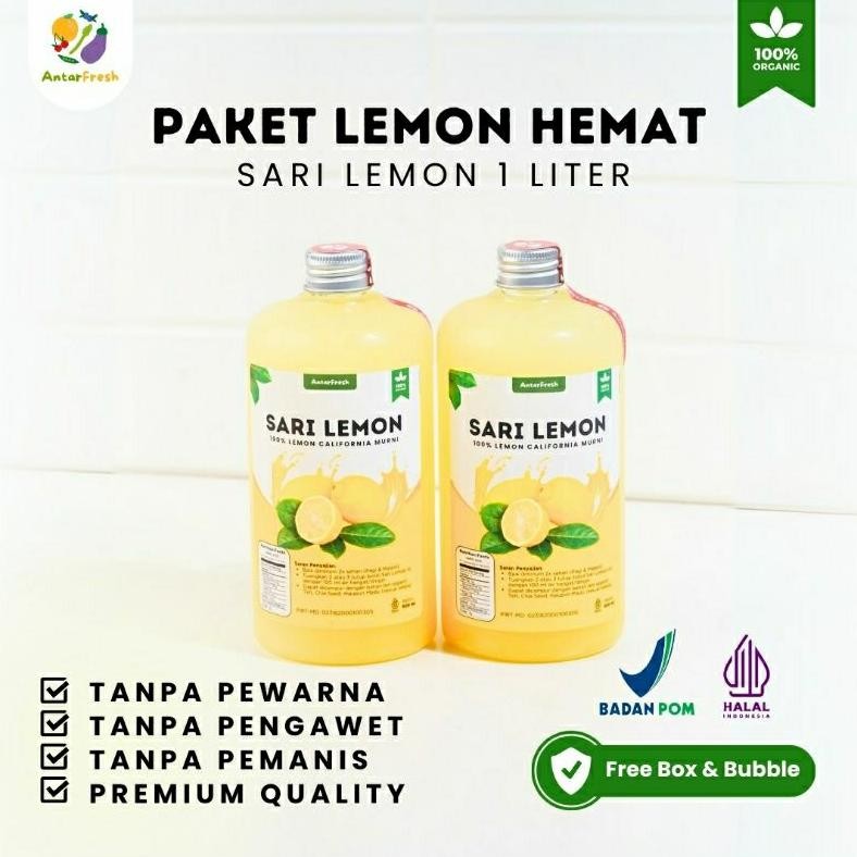 

Sari Lemon California Murni 1000 ML AntarFresh/ Bantu Diet Detox Tubuh / Juice Lemon / AntarFresh Nugi