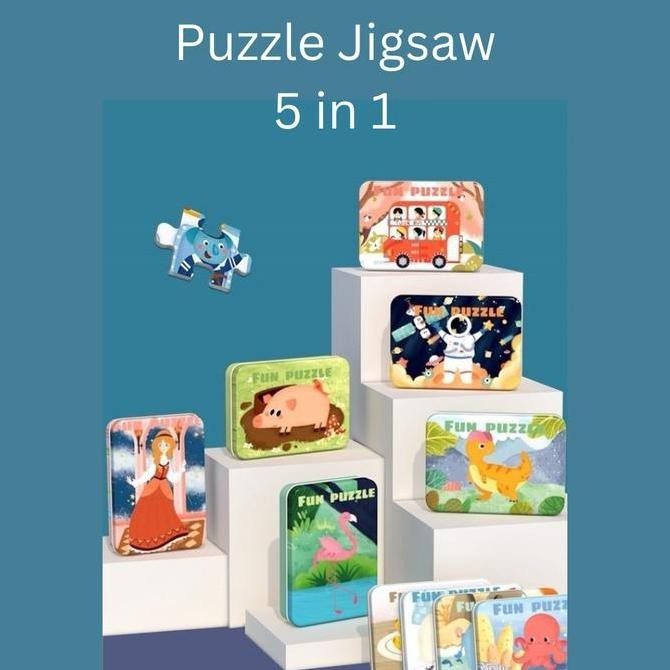 Mainan Edukasi Anak Perempuan Laki Laki 2 3 4 Tahun Jigsaw Puzzle 5In1