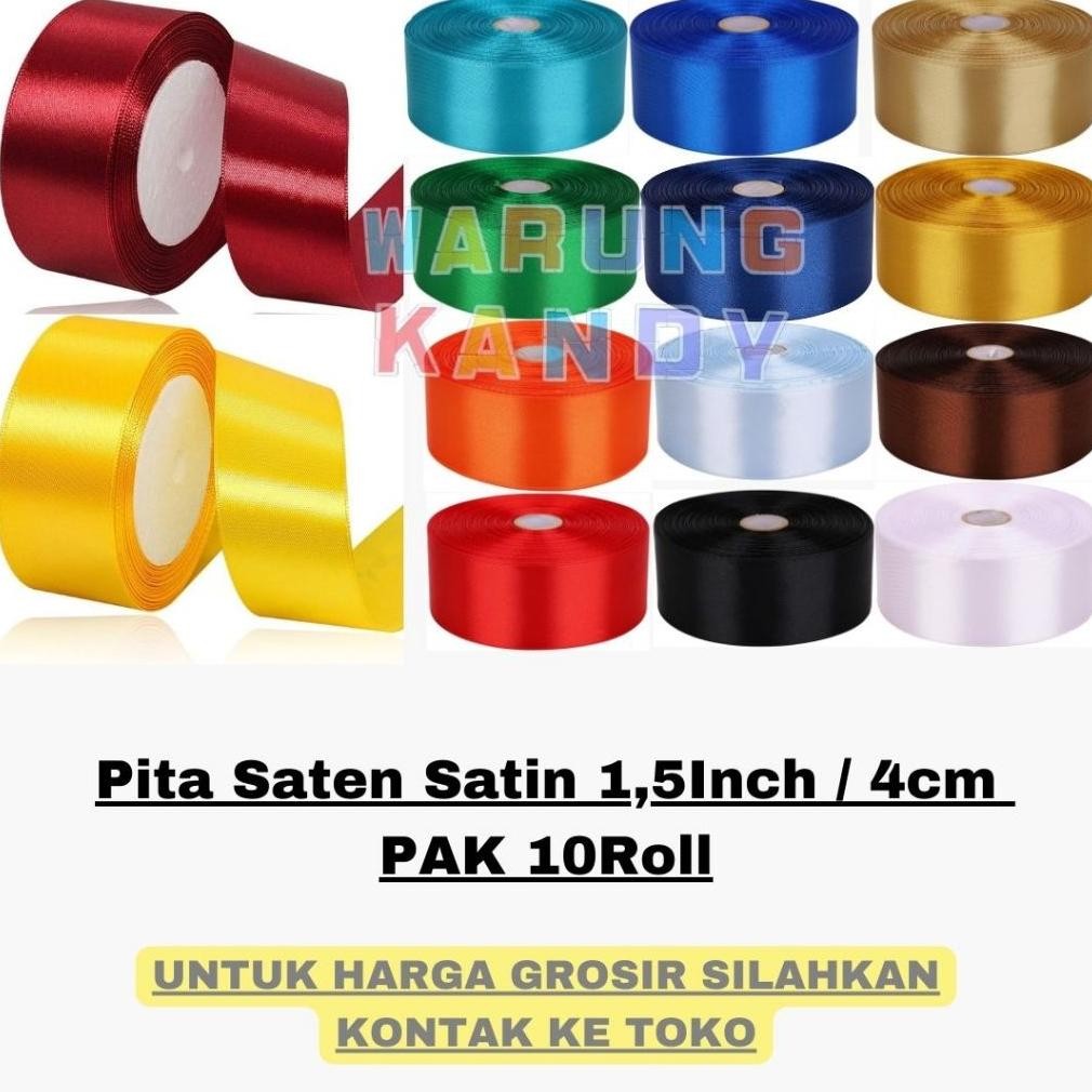 

Pita Saten 1,5 Inch 10 Roll Untuk Art & Craft Nugi