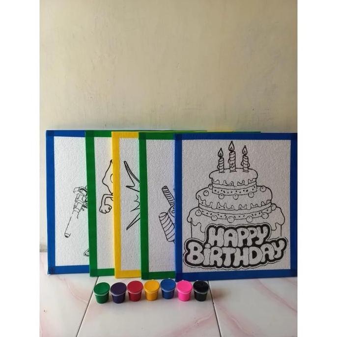 

Paket Melukis 5 Styrofoam LIST ( Cat Warna 20 ml (7 Warna) + Alat Lukis)