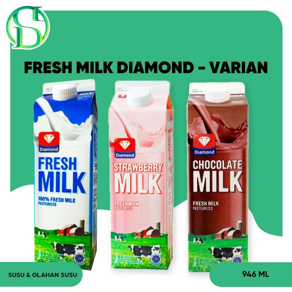 

Susu Fresh Milk Diamond Pasteurisasi Plain 946 ml Murah Nugi