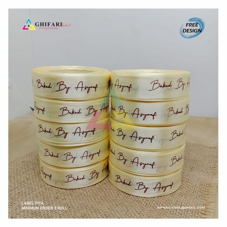 

Label Custom Pita/Pita Satin/Tali Hampers/Label Pakaian/Aksesoris Pakaian Nugi