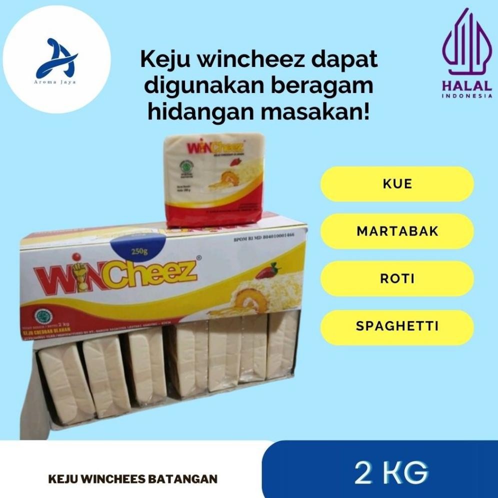 

Keju Cheddar Wincheez Keju Batangan Wincheese Keju Winchiz 2KG isi 250gr x 8 Nugi